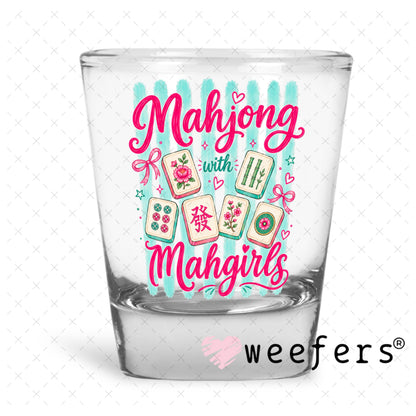 UV DTF Decal - Mahjong Mahgirls Shot Glass Heavy Base Weefers