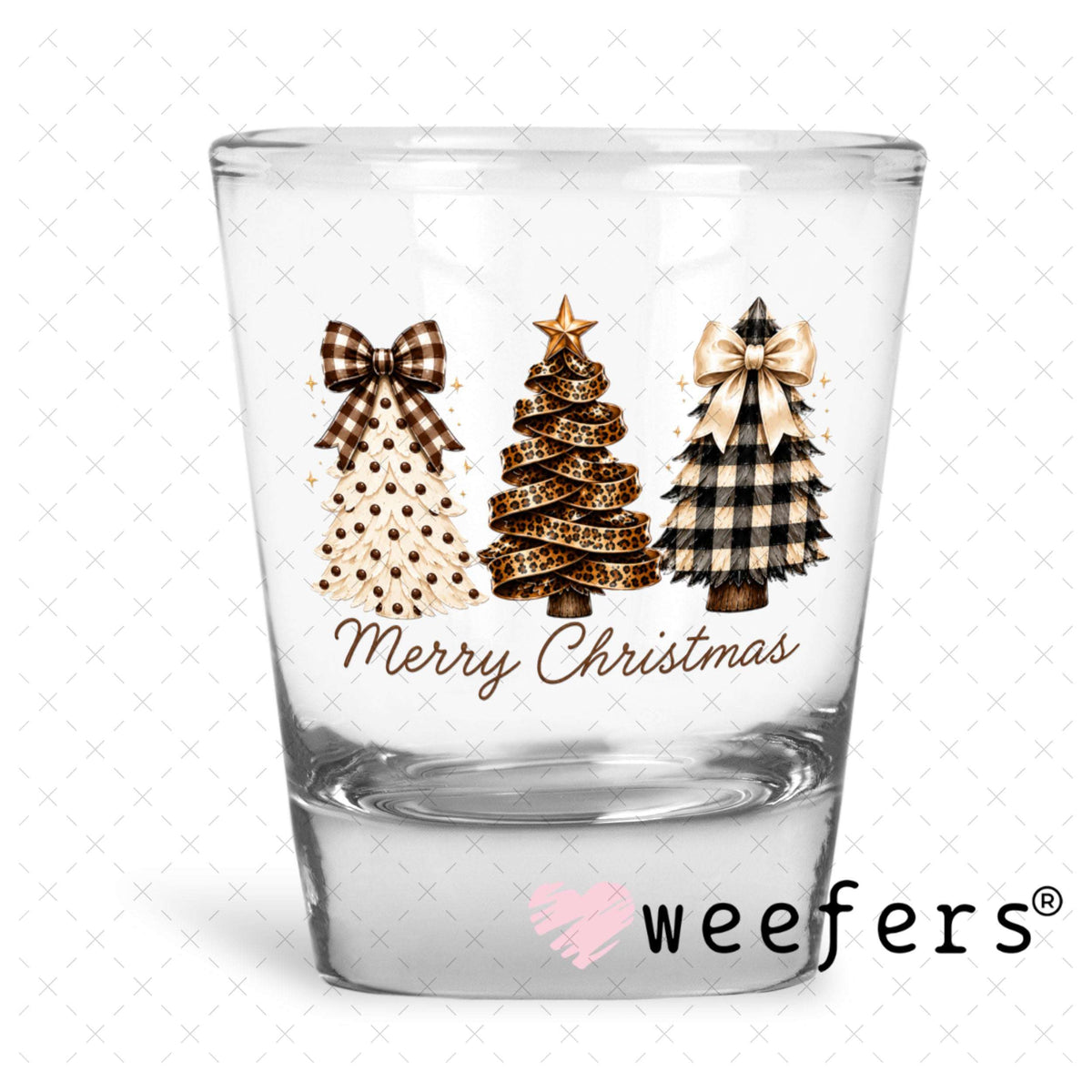 UV DTF Decal - Merry Christmas Rustic Shot Glass Heavy Base Weefers
