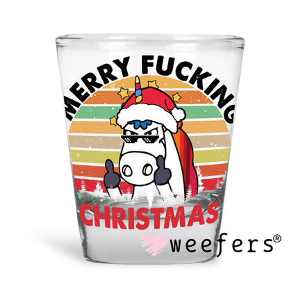 Funny Merry F'ing Christmas Unicorn UV DTF Decal - Weefers