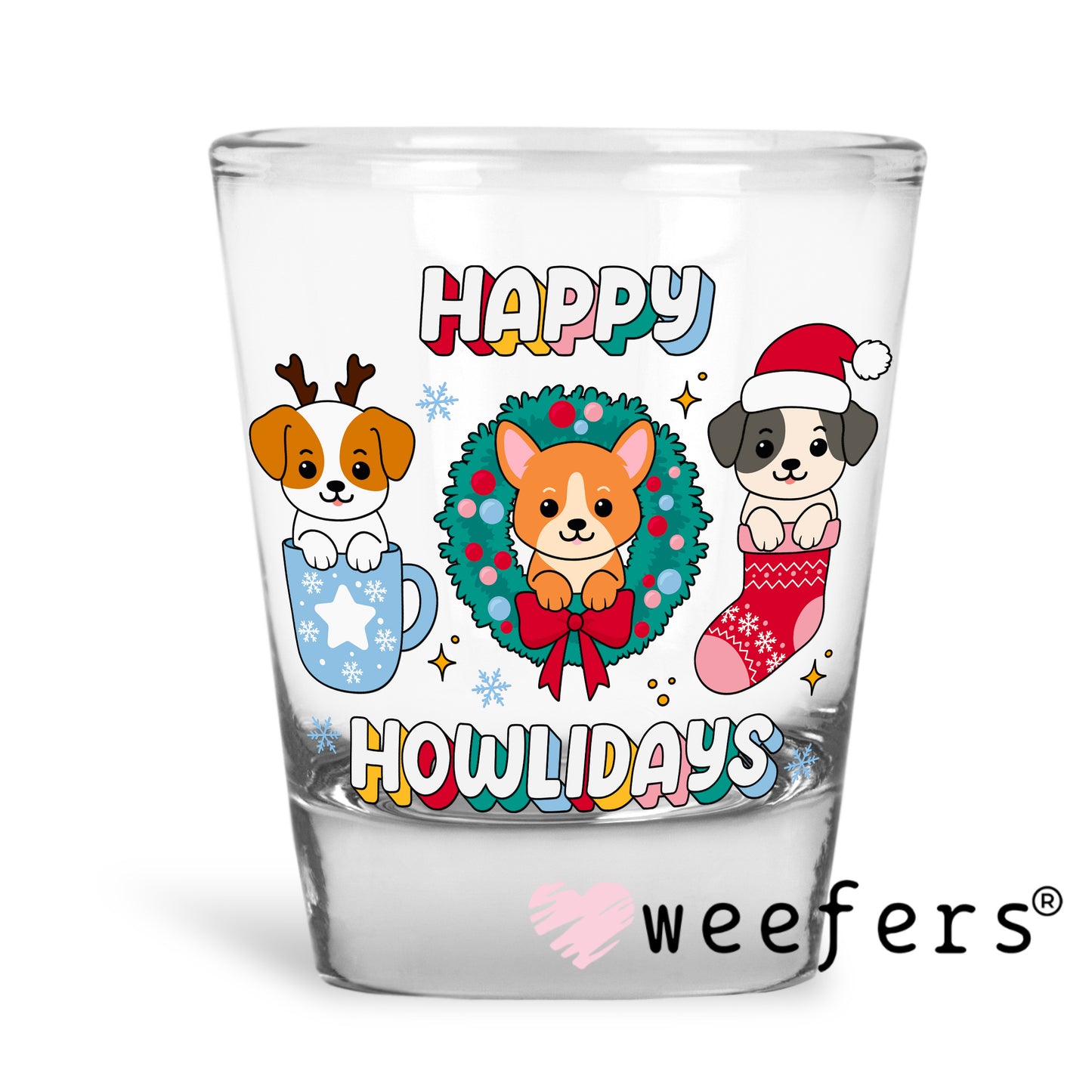 Happy Howlidays Christmas Dogs UV DTF Decal - Weefers