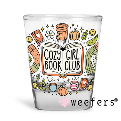 Cozy Girl Book Club UV DTF Shot Glass Decal