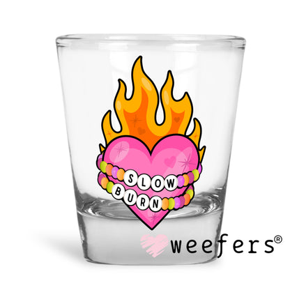 Slow Burn Book Reader UV DTF Shot Glass Decal