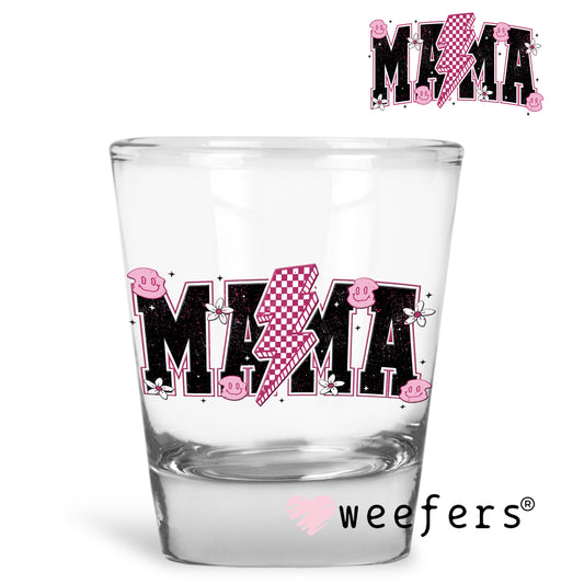 Mama Pink Black Lightening Bolt UV DTF Decal - Weefers