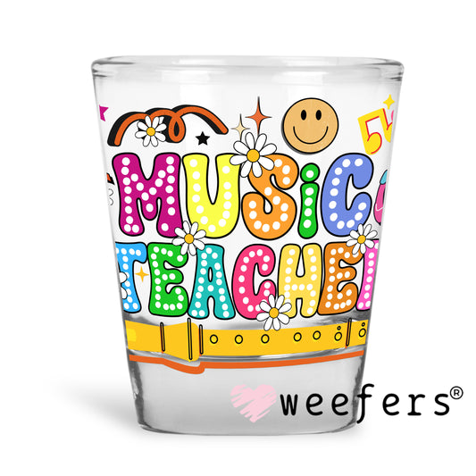 Colorful Music Teacher UV DTF Shot Glass Decal