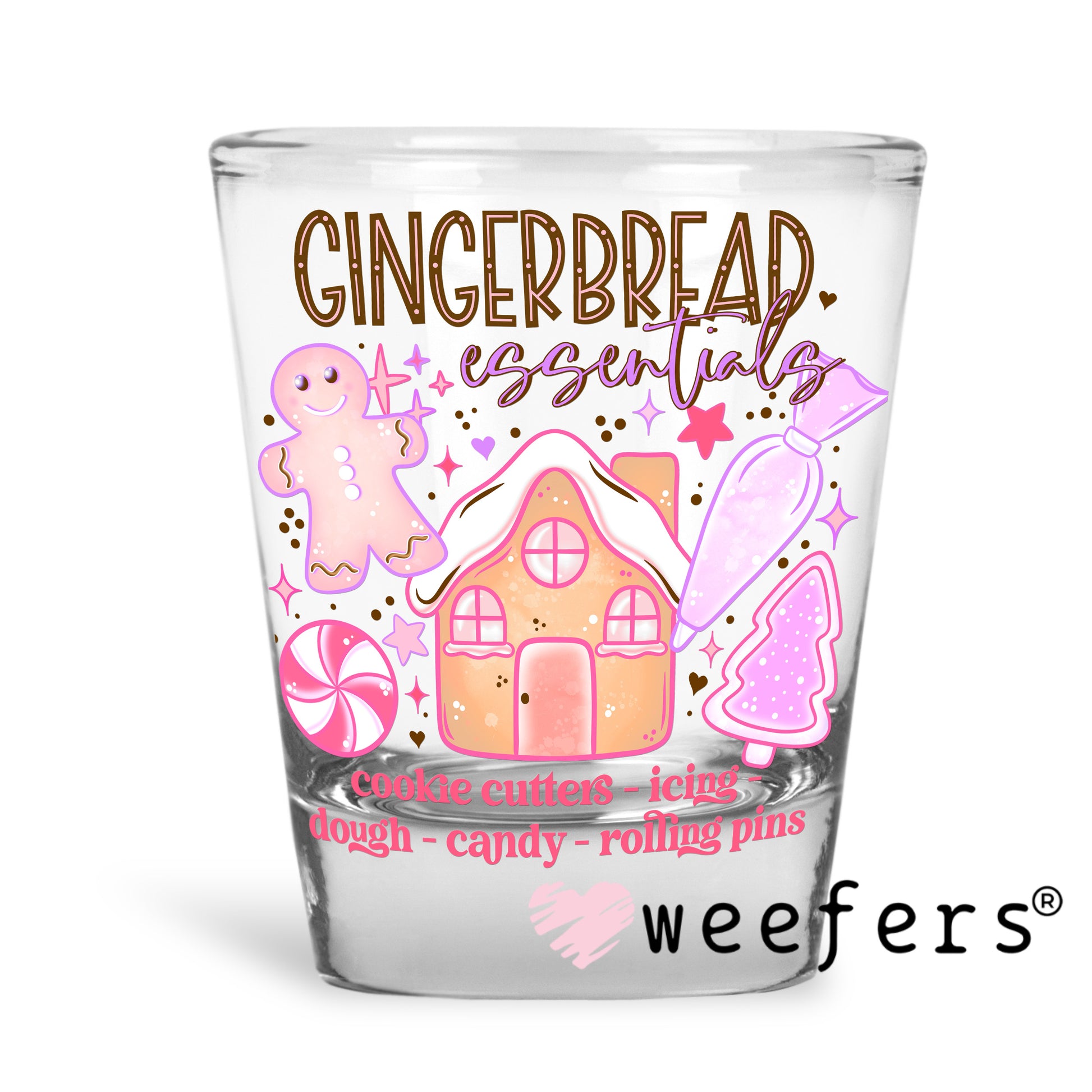 Gingerbread Essentials UV DTF Shot Glass Decal