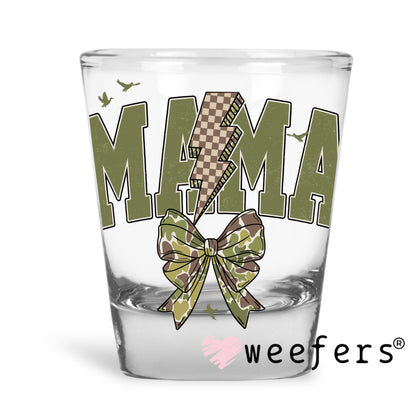 Camo Mama Coquette UV DTF Shot Glass Decal