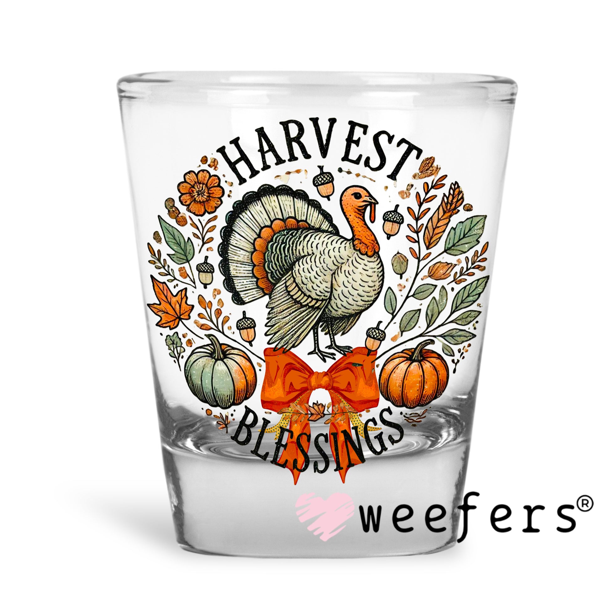 Harvest Blessings UV DTF Shot Glass Decal