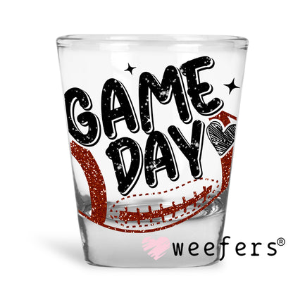 Game Day Football Red UV DTF Shot Glass Decal