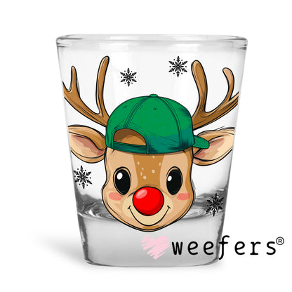 Reindeer Boy Cutie UV DTF Shot Glass Decal