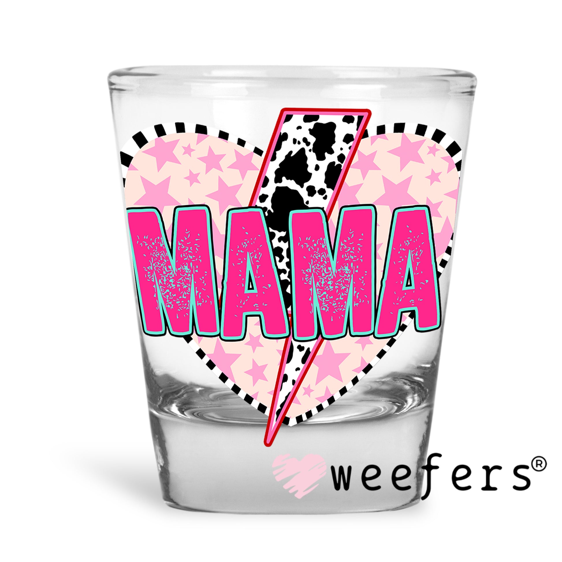 Mama Heart Lightening Bolt UV DTF Decal - Weefers