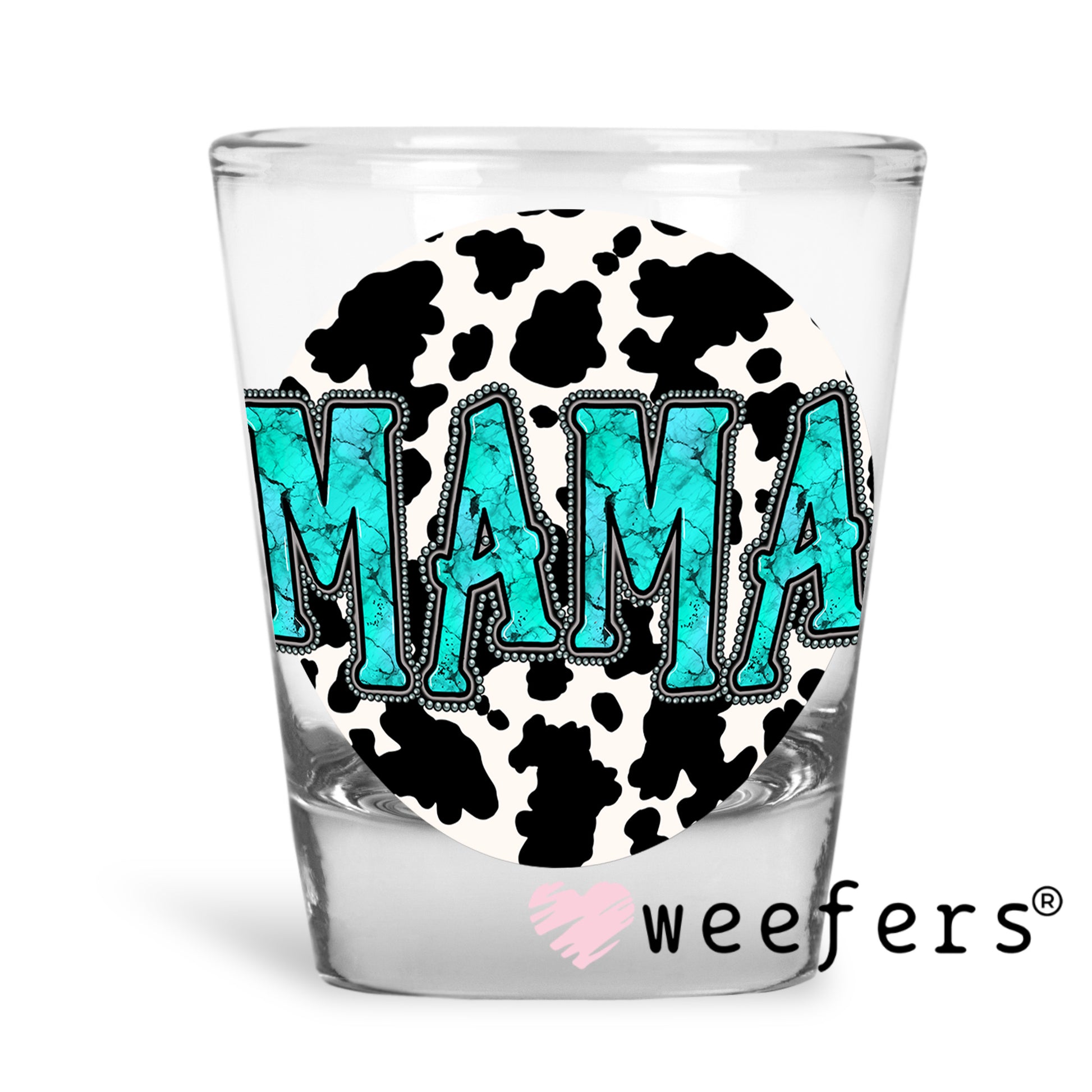 Mama Turquoise Cow Print UV DTF Decal - Weefers