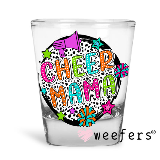 Cheer Mama Spots Colorful UV DTF Shot Glass Decal