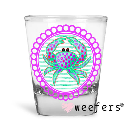 Preppy Crab Lilly P Southern Charm UV DTF Shot Glass Decal