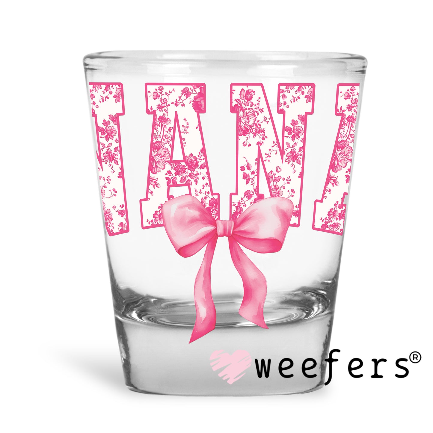 Nana Pink Coquette UV DTF Shot Glass Decal