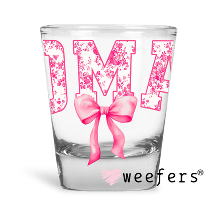 Oma Pink Coquette UV DTF Shot Glass Decal