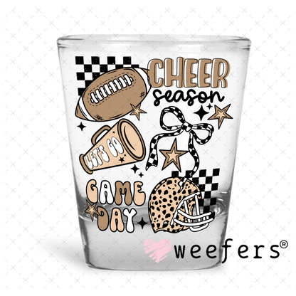 Cheer Season Game Day Megaphone UV DTF Decal Shot Glass Heavy Base Weefers