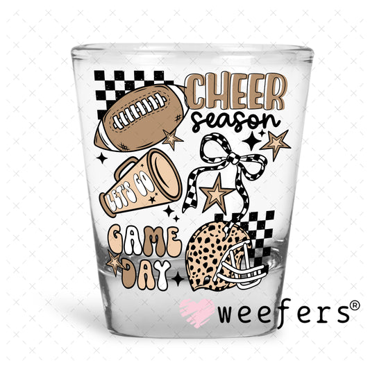 Cheer Season Game Day Megaphone UV DTF Decal Shot Glass Heavy Base Weefers