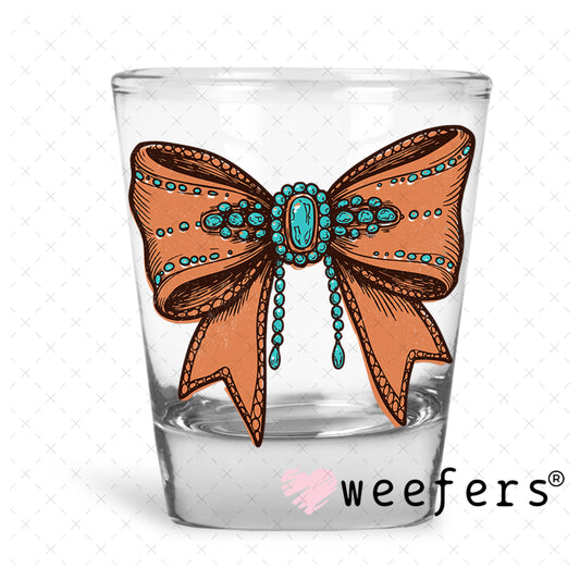 Western Bow UV DTF Decal Shot Glass Heavy Base Weefers