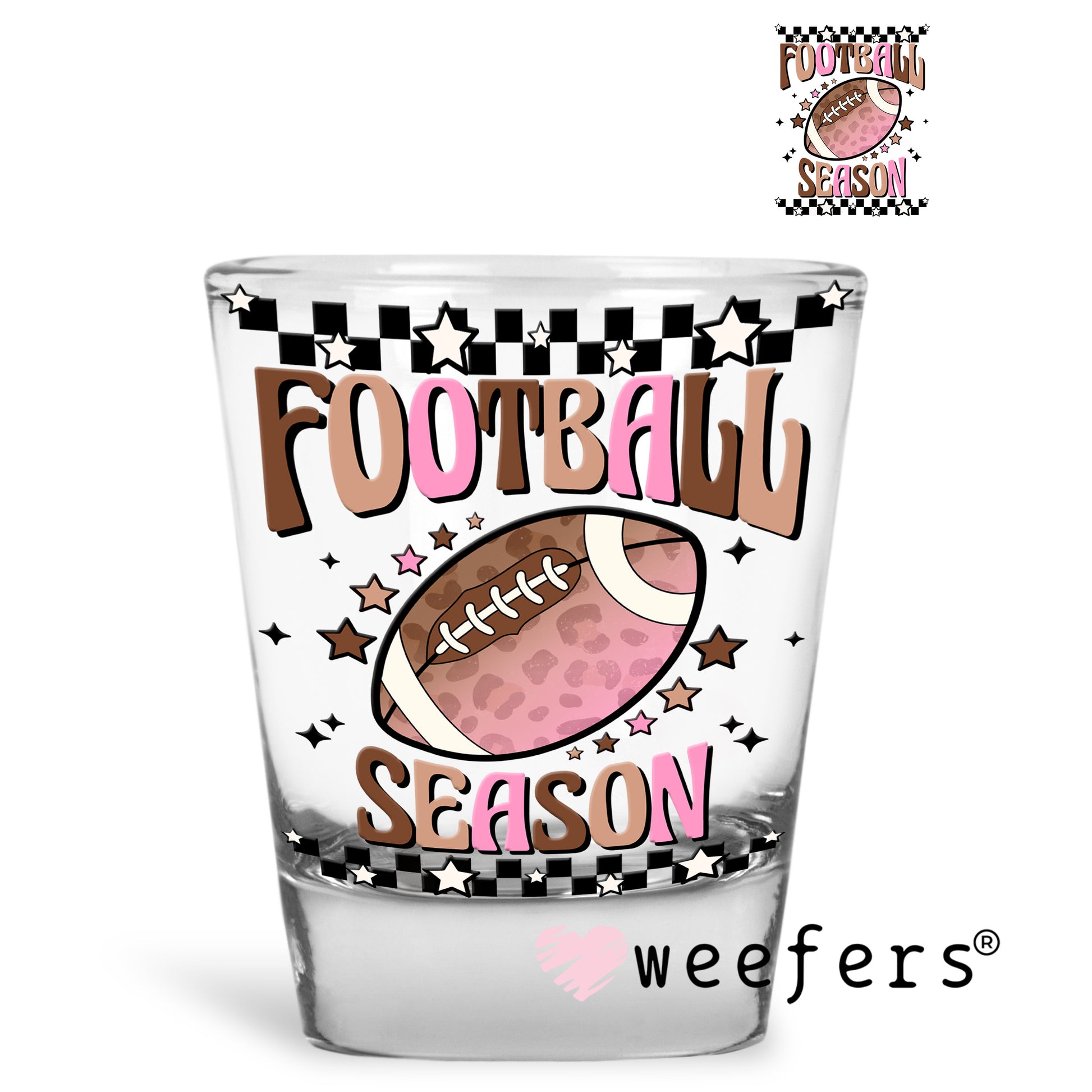 Football Season Pink and Brown UV DTF Decal - Weefers