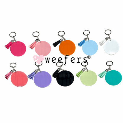 (10) 2" Colored Acrylic Round Key chain Bundle (UV DTF decals sold separate) - Weefers