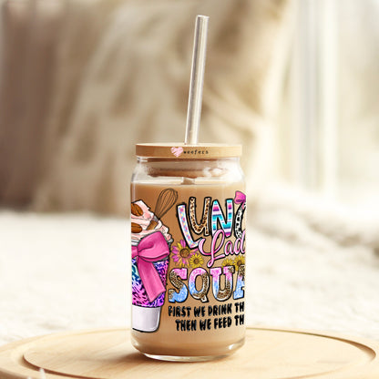 Lunch Lady Squad 16oz Libbey Glass Can UV DTF or Sublimation Wrap Decal Transfer - Weefers