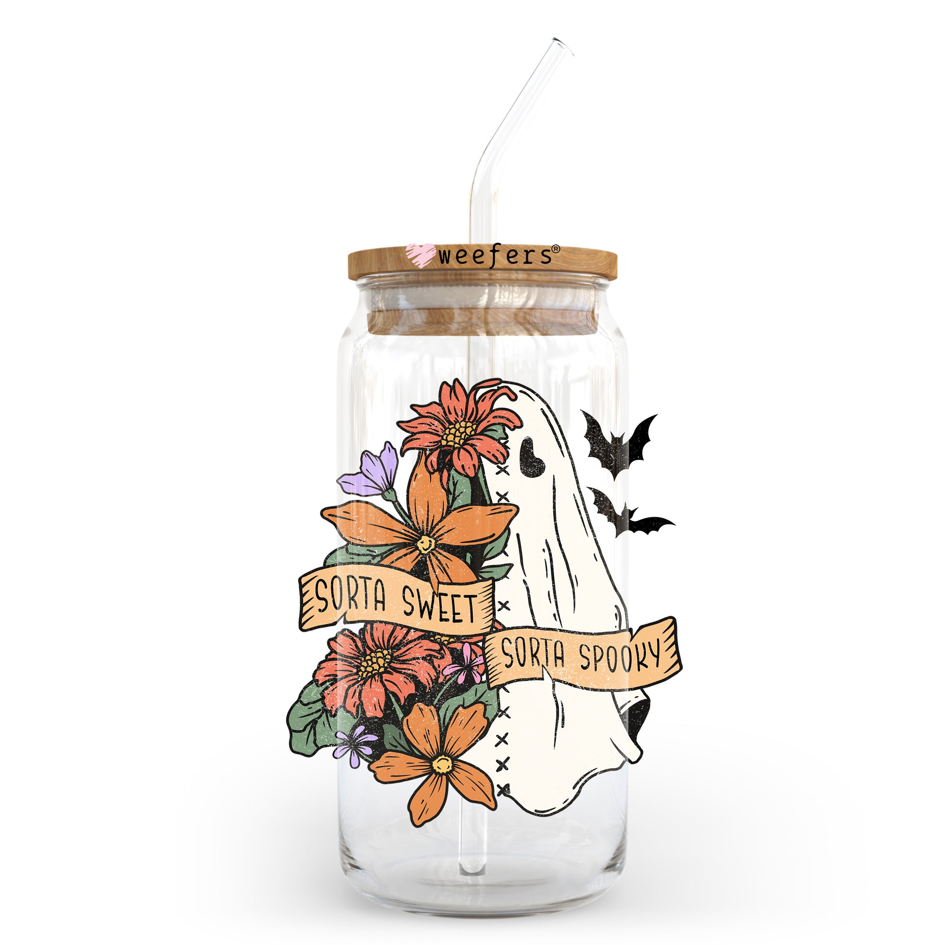 Sorta Sweet Sorta Spooky 20oz Libbey Glass Can, 34oz Hip Sip, 40oz Tumbler, 24oz Cold Cup UV DTF or Sublimation Decal Transfer - Weefers