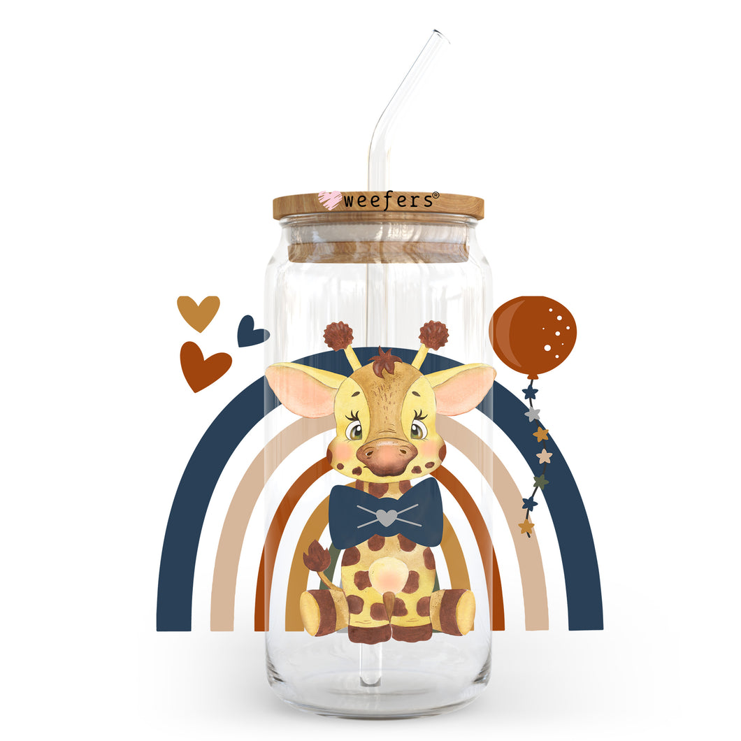 a glass jar with a giraffe inside of it