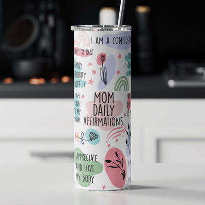 20oz Skinny Tumbler Wrap - Mom Dailey Affirmations - Weefers