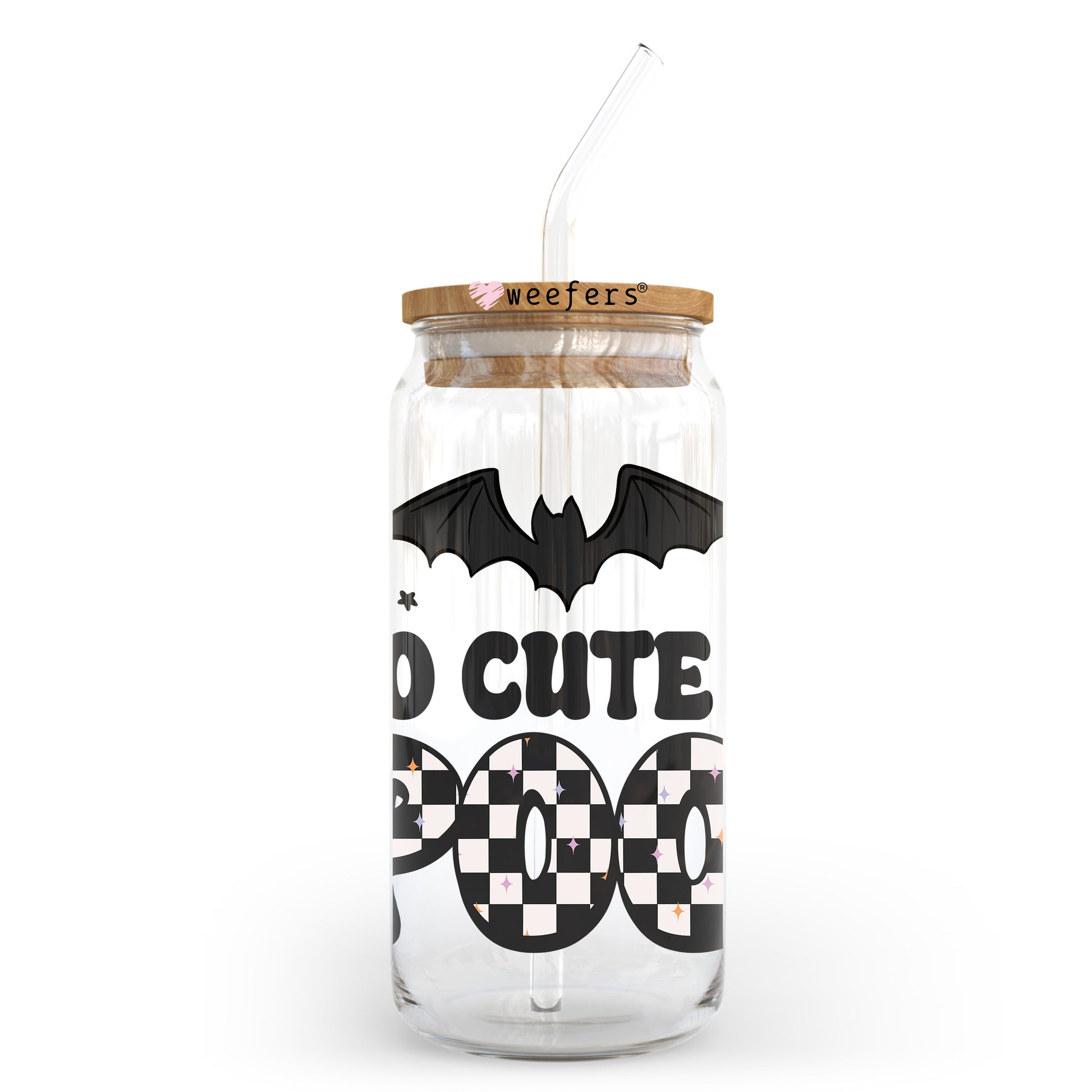 Too Cute To Spook Bat 20oz Libbey Glass Can, 34oz Hip Sip, 40oz Tumbler, 24oz Cold Cup UV DTF or Sublimation Decal Transfer - Weefers