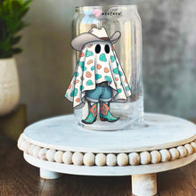 Load image into Gallery viewer, Cowgirl Ghost Teal 16oz Libbey Glass Can UV DTF Decal Transfer - Weefers
