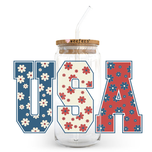 USA 4th of July Cow 20oz Libbey Glass Can, 34oz Hip Sip, 40oz Tumbler, 24oz Cold Cup UV DTF or Sublimation Decal Transfer - Weefers