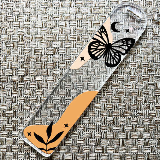 Butterfly With Abstract Waves UV DTF Decal - Weefers