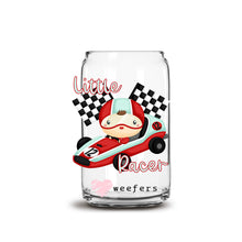 Load image into Gallery viewer, Little Racer Racecar 16oz Libbey Glass Can UV-DTF or Sublimation Wrap - Decal Transfer
