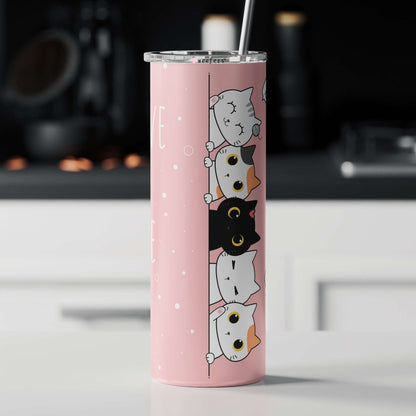 20oz Skinny Tumbler Wrap - Kitty Cats Have a Nice Day - Weefers