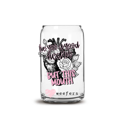 I've Got a Good Heart But This Mouse 16oz Libbey Glass Can UV DTF or Sublimation Wrap - Decal - Weefers