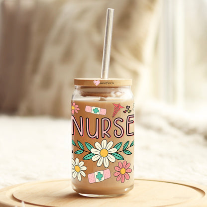 Nurse Life 16oz Libbey Glass Can UV DTF or Sublimation Decal Transfer - Weefers