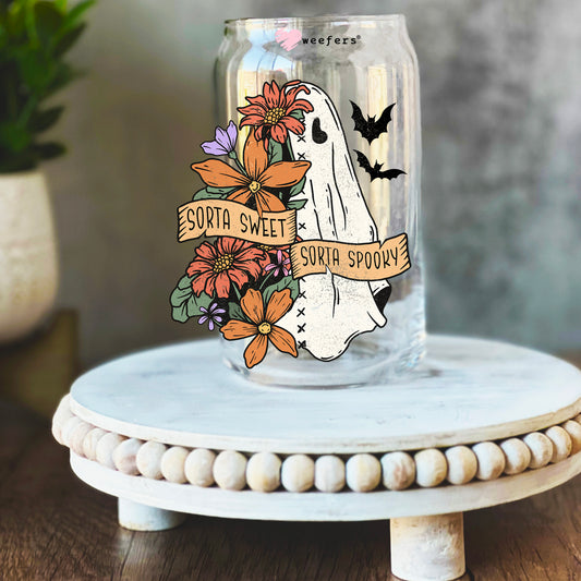 Sorta Sweet Sorta Spooky 16oz Libbey Glass Can UV DTF or Sublimation Wrap Decal Transfer - Weefers