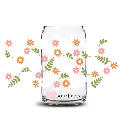 Spring Ghosts 16oz Libbey Glass Can UV DTF or Sublimation Wrap - Transfer - Weefers