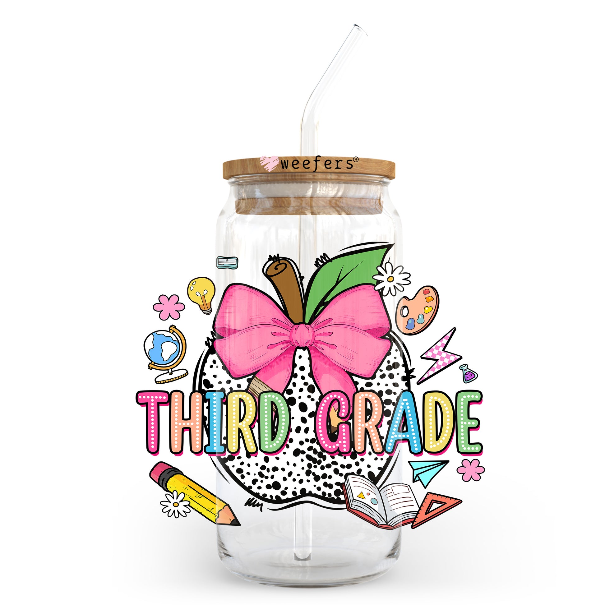 Third Grade 20oz Libbey Glass Can, 34oz Hip Sip, 40oz Tumbler, 24oz Cold Cup UV DTF or Sublimation Decal Transfer - Weefers