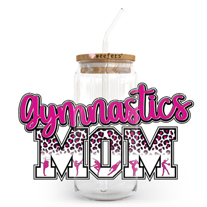 Gymnastics Pink Leopard 20oz Libbey Glass Can UV DTF or Sublimation Decal Transfer - Weefers