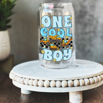 One Cool Boy 16oz Libbey Glass Can UV DTF or Sublimation Wrap - Decal Transfer - Weefers