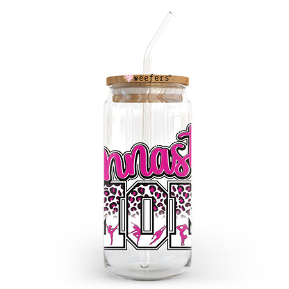 Gymnastics Pink Leopard 20oz Libbey Glass Can UV DTF or Sublimation Decal Transfer - Weefers