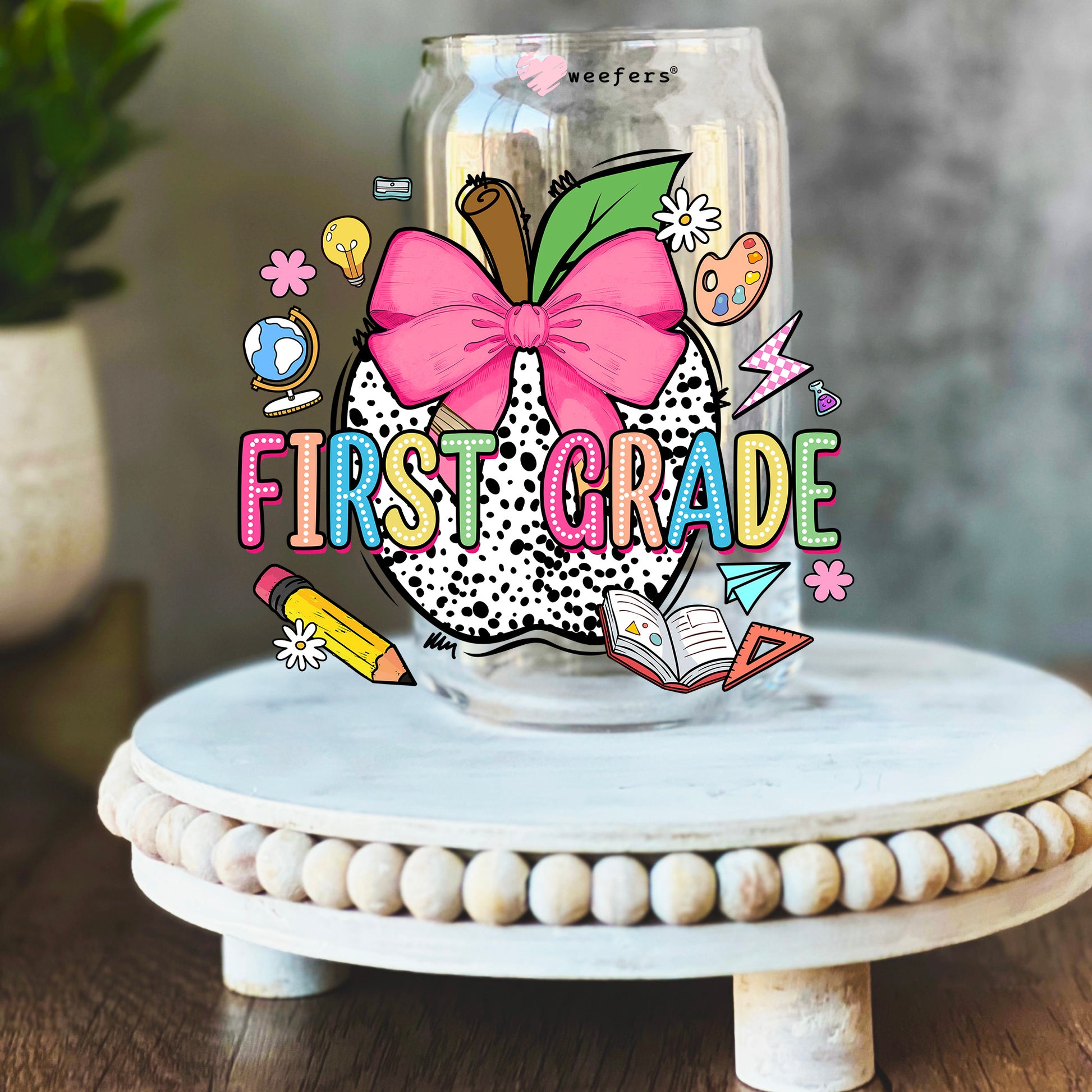 First Grade 16oz Libbey Glass Can UV DTF Decal Transfer - Weefers