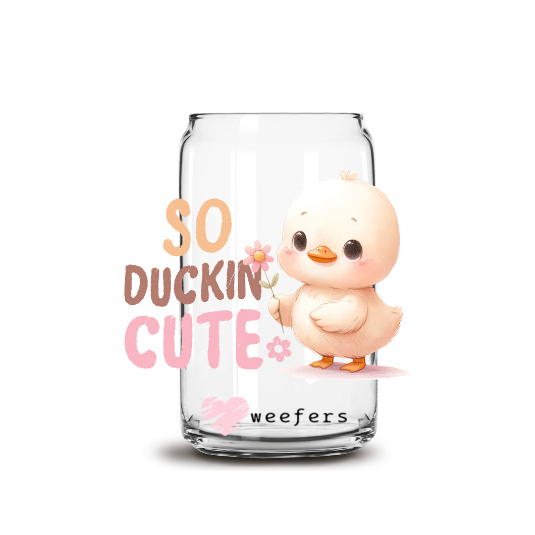 a glass jar with a duck in it