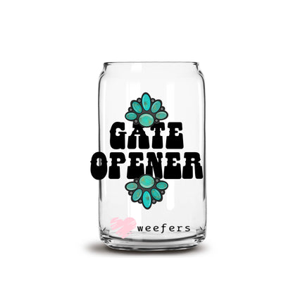 Gate Opener 16oz Libbey Glass Can UV DTF or Sublimation Wrap Decal Transfer - Weefers