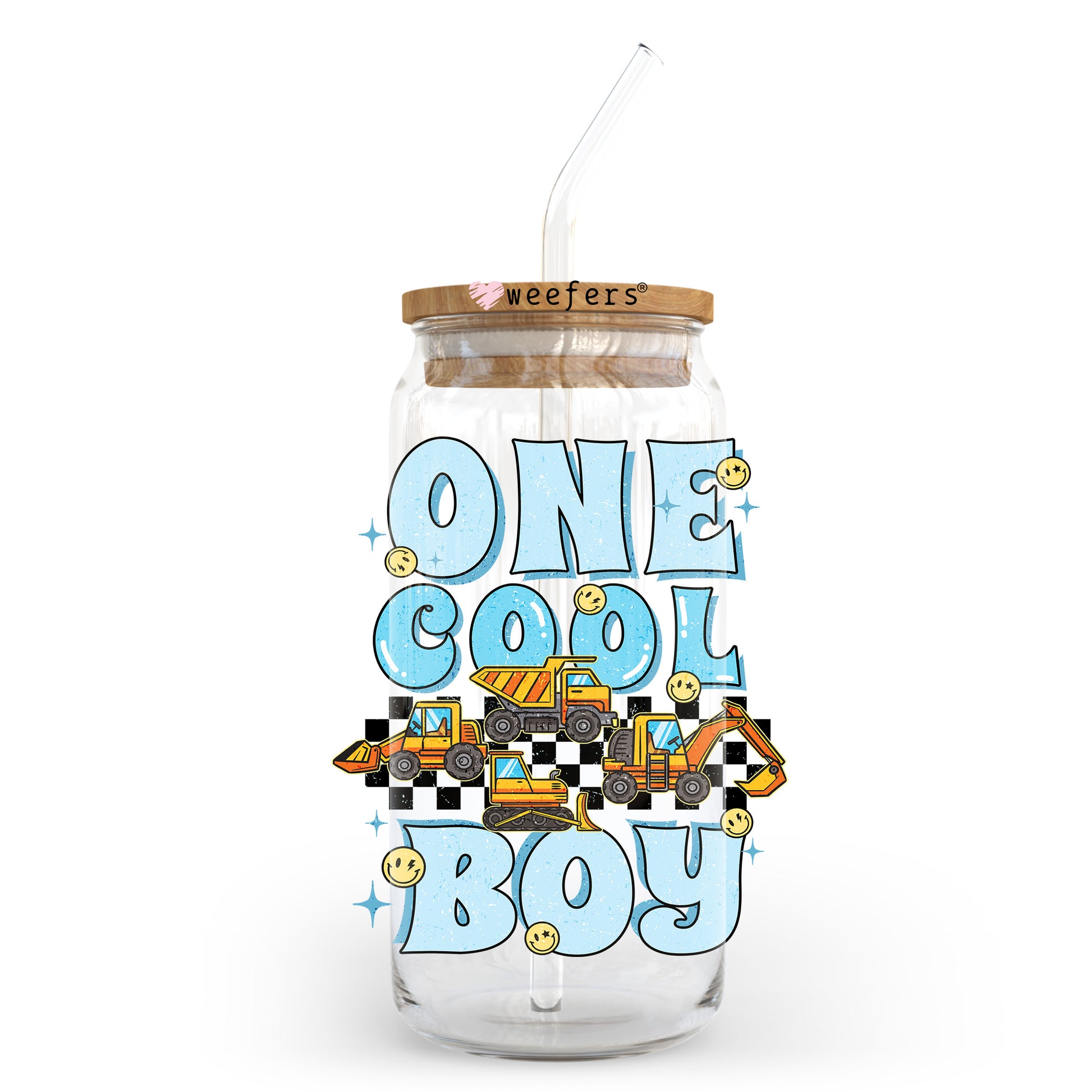 One Cool Boy 20oz Libbey Glass Can UV DTF or Sublimation Decal - Weefers