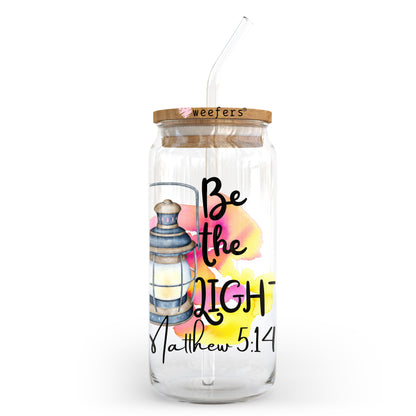 Be the Light Matthew 5:14 20oz Libbey Glass Can UV DTF or Sublimation Wrap - Decal Transfer - Weefers