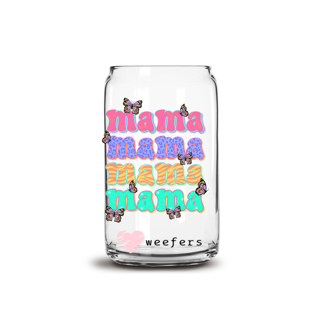 a glass jar with the words mama, mama and mama on it