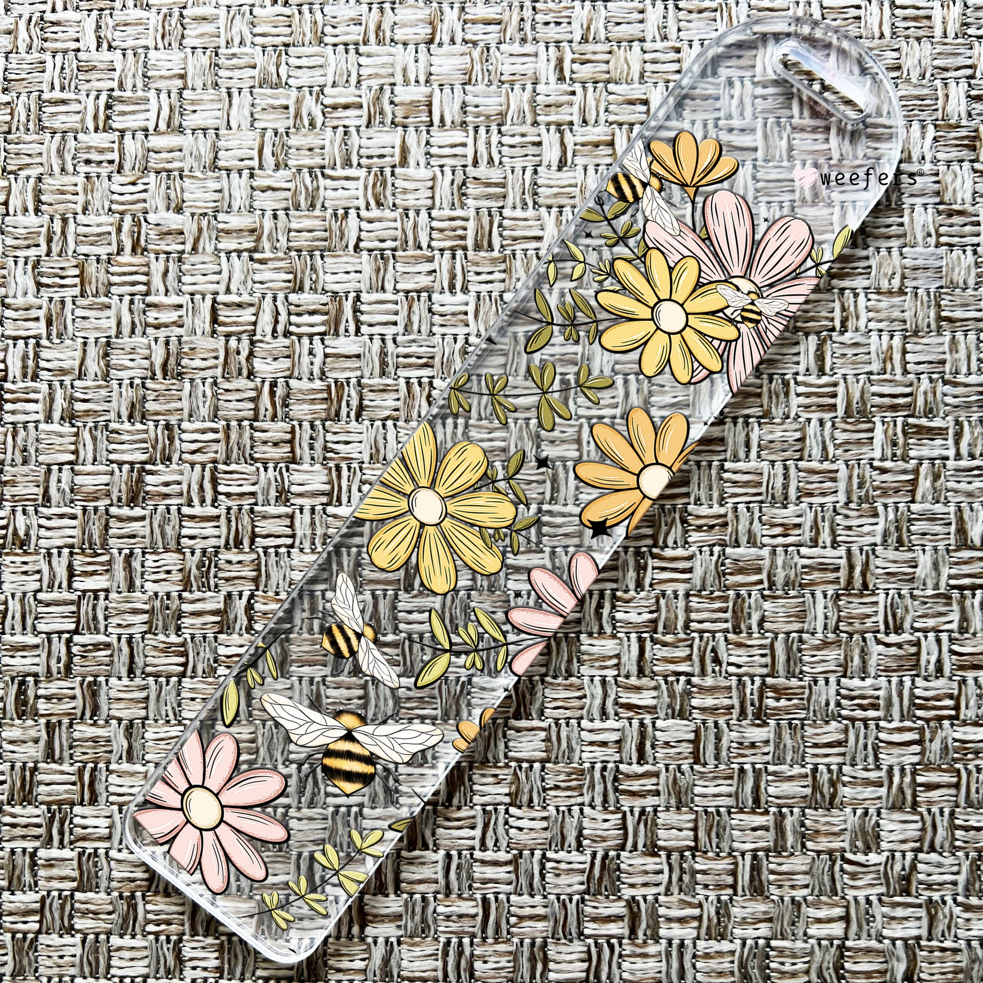 Bees And Daisies Bookmark UV DTF Decal - Weefers