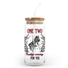 Load image into Gallery viewer, One Two Freddy&#39;s Coming For You 20oz Libbey Glass Can, 34oz Hip Sip, 40oz Tumbler, 24oz Cold Cup UV DTF or Sublimation Decal Transfer - Weefers
